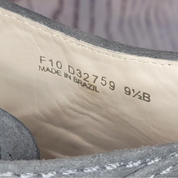 Cole Haan Gray Suede Leather Ankle Heeled Buckle Zip Booties Size 9.5B - Picture 7 of 16